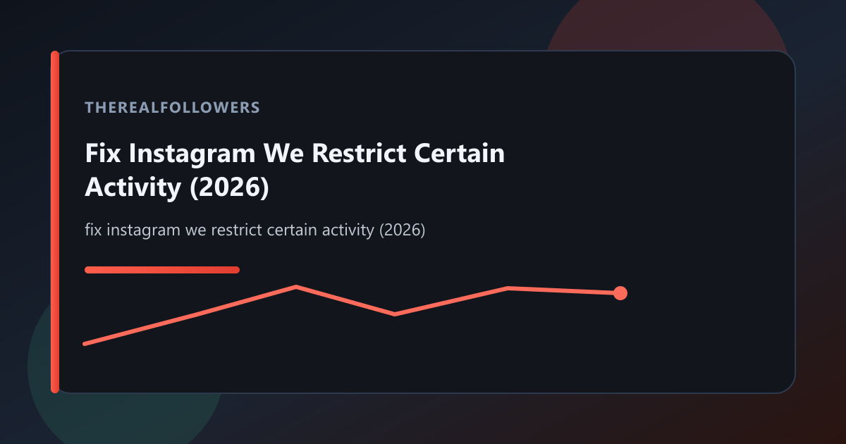 Fix Instagram We Restrict Certain Activity (2026) cover